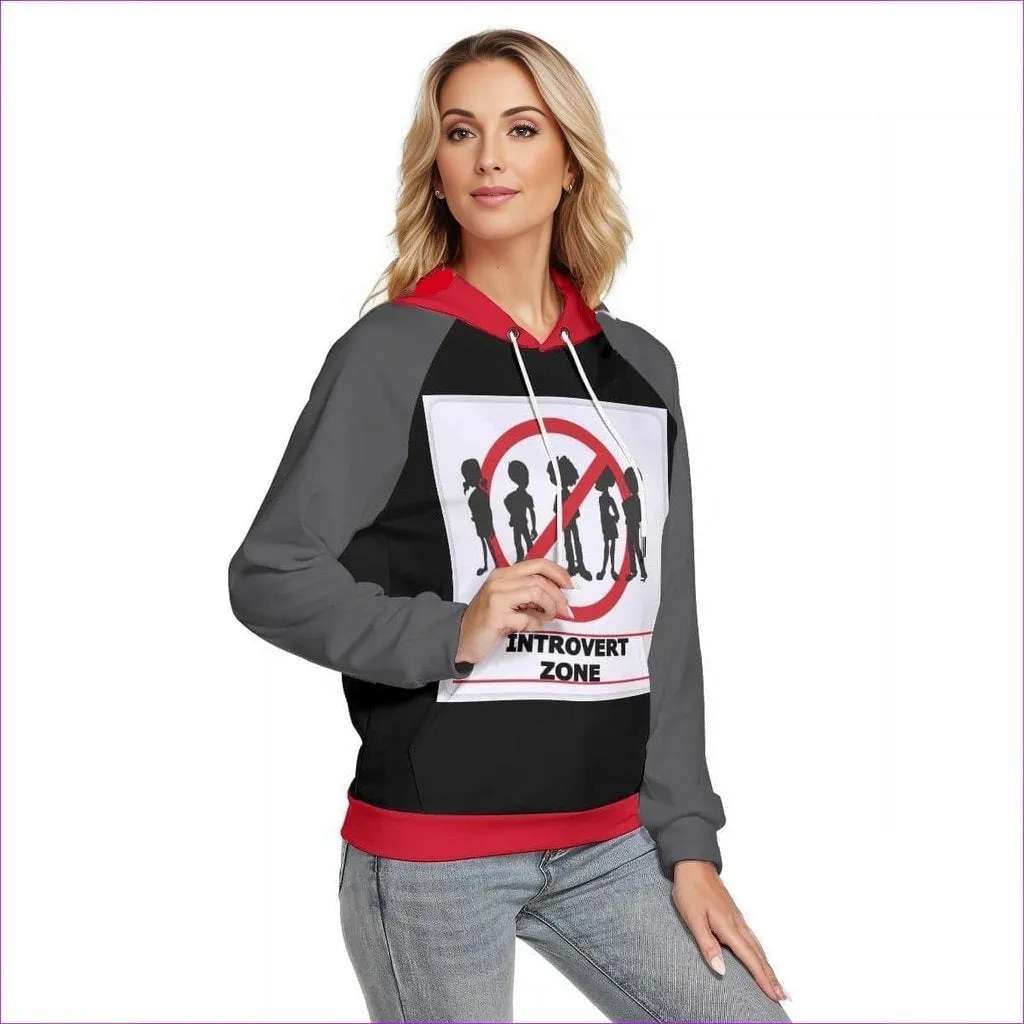 Introvert Zone Womens Raglan Hoodie