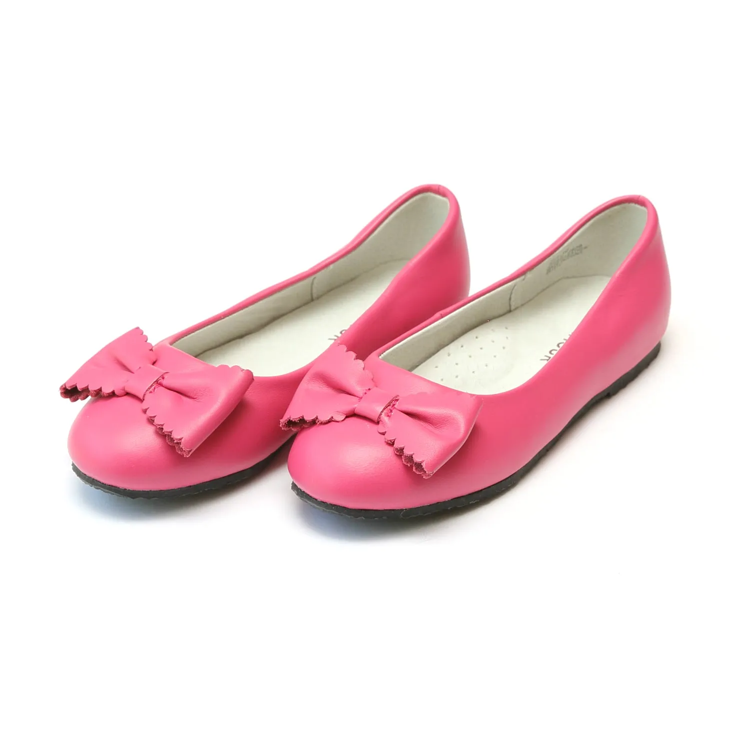 Irina Scalloped Bow Leather Ballet Flat