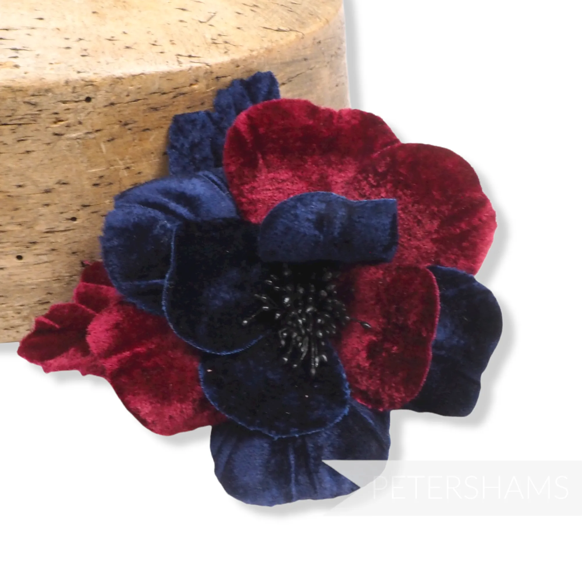 'Janet' Two-Tone Velvet 10cm Hat Flower