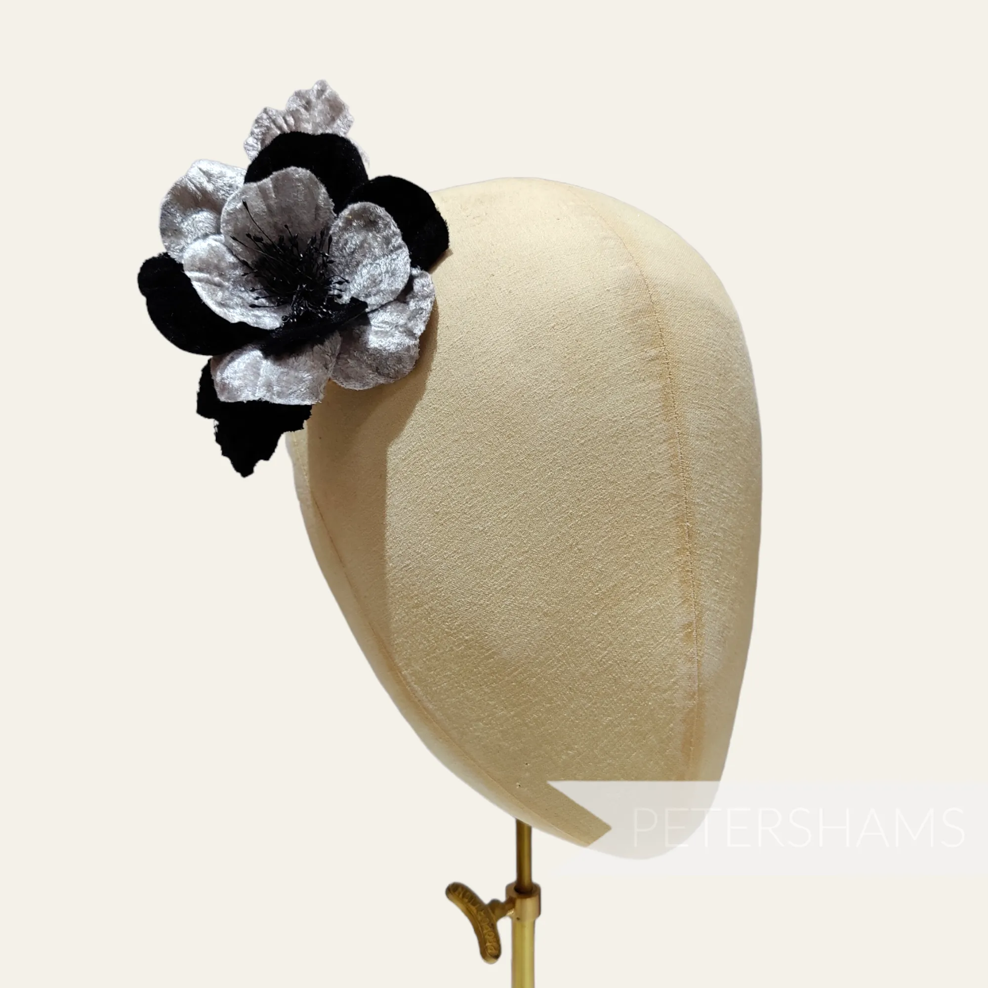 'Janet' Two-Tone Velvet 10cm Hat Flower