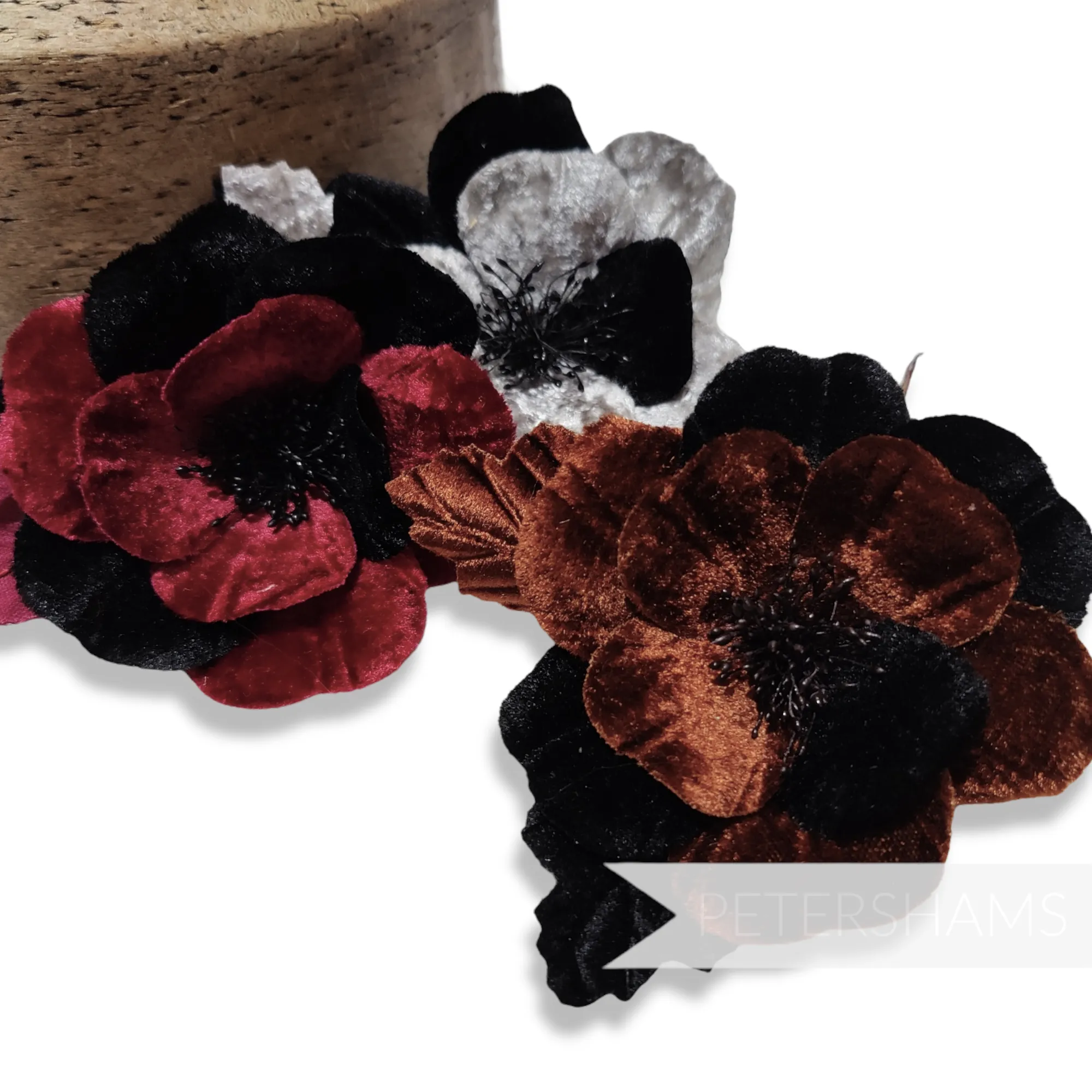 'Janet' Two-Tone Velvet 10cm Hat Flower