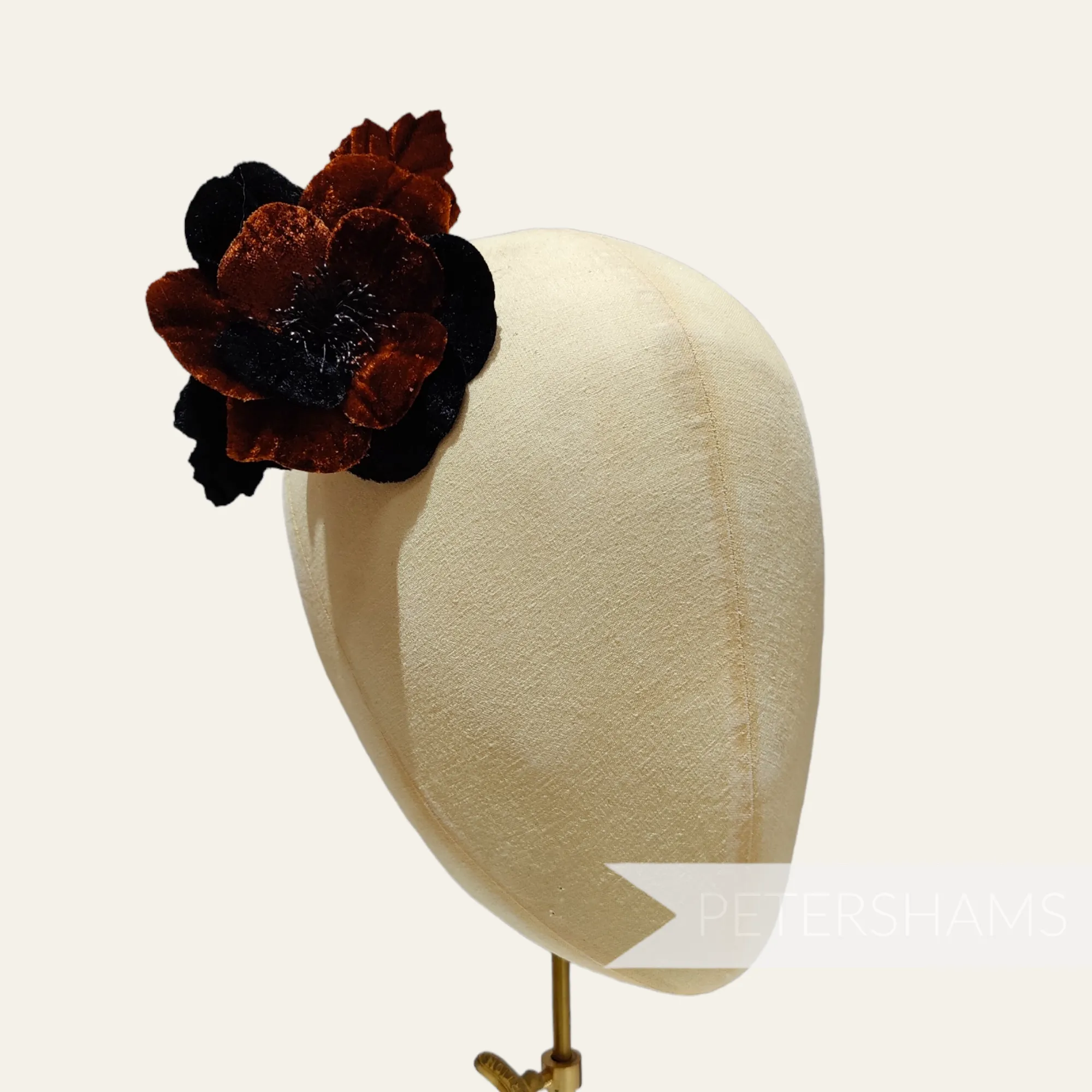 'Janet' Two-Tone Velvet 10cm Hat Flower