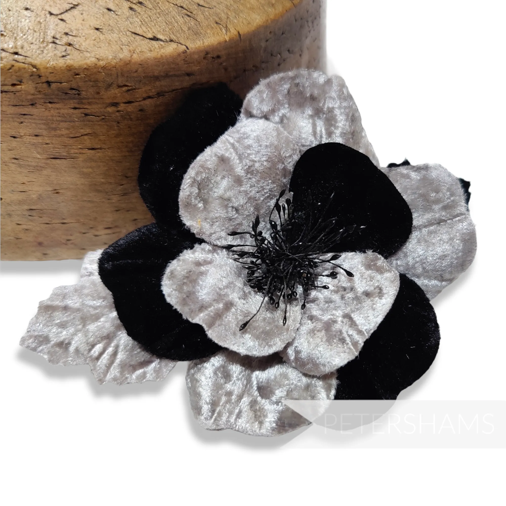 'Janet' Two-Tone Velvet 10cm Hat Flower