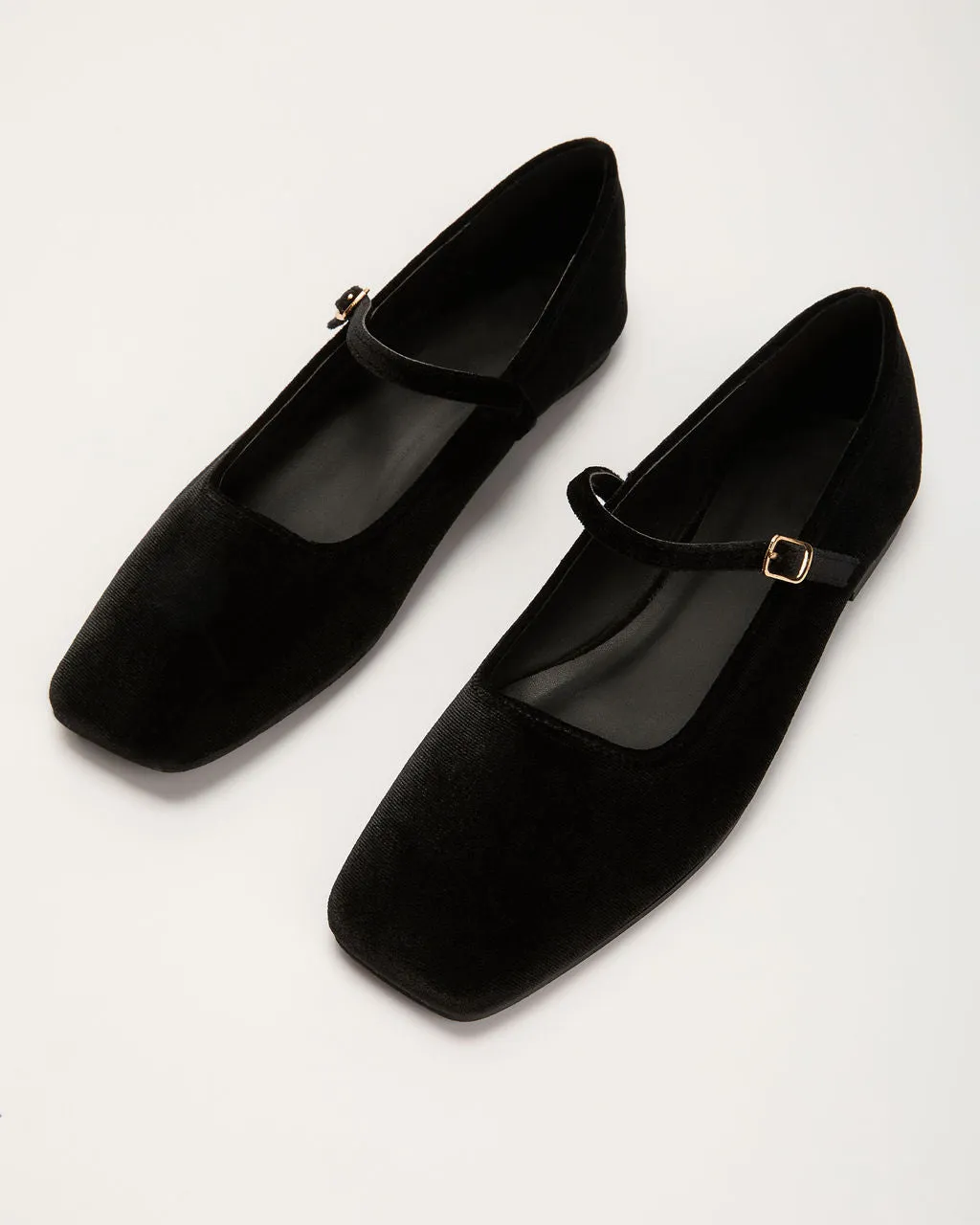 Janey Velvet Mary Jane Ballet Flats