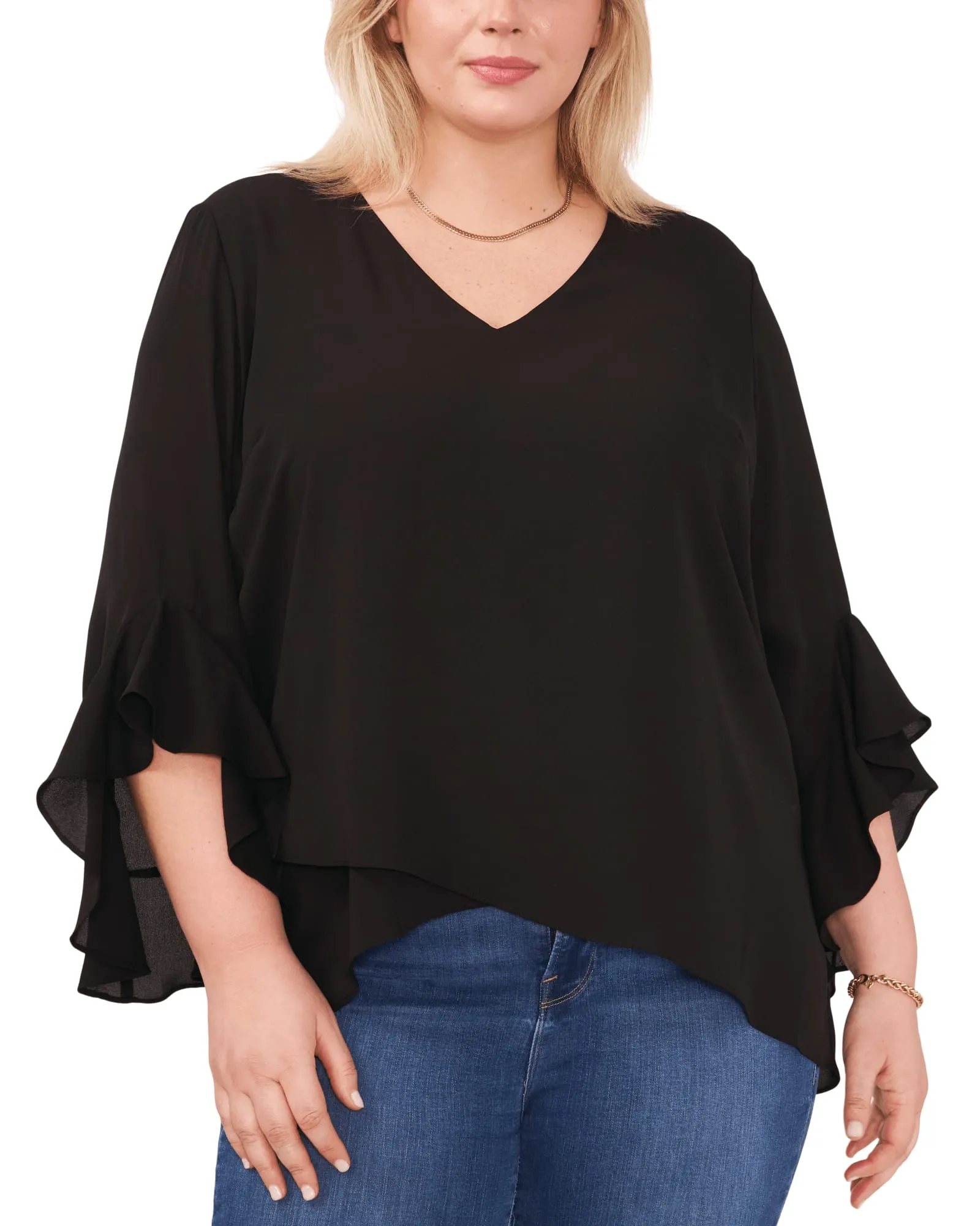 Jayda Flutter Sleeve Romance Top | 060-RICH BLACK