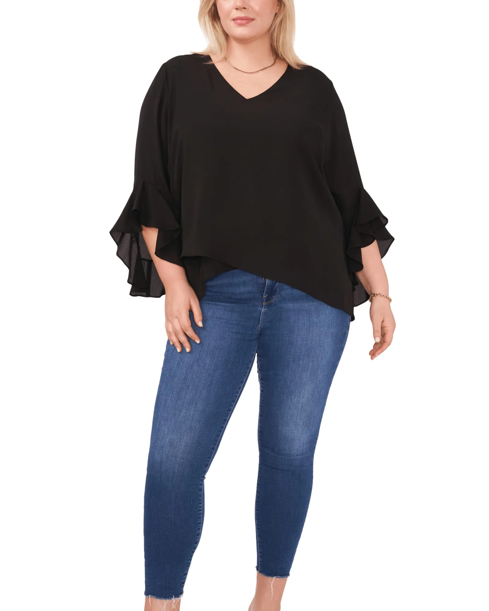 Jayda Flutter Sleeve Romance Top | 060-RICH BLACK