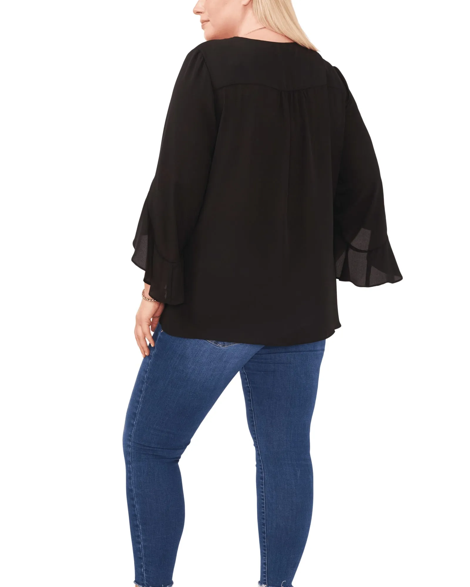 Jayda Flutter Sleeve Romance Top | 060-RICH BLACK