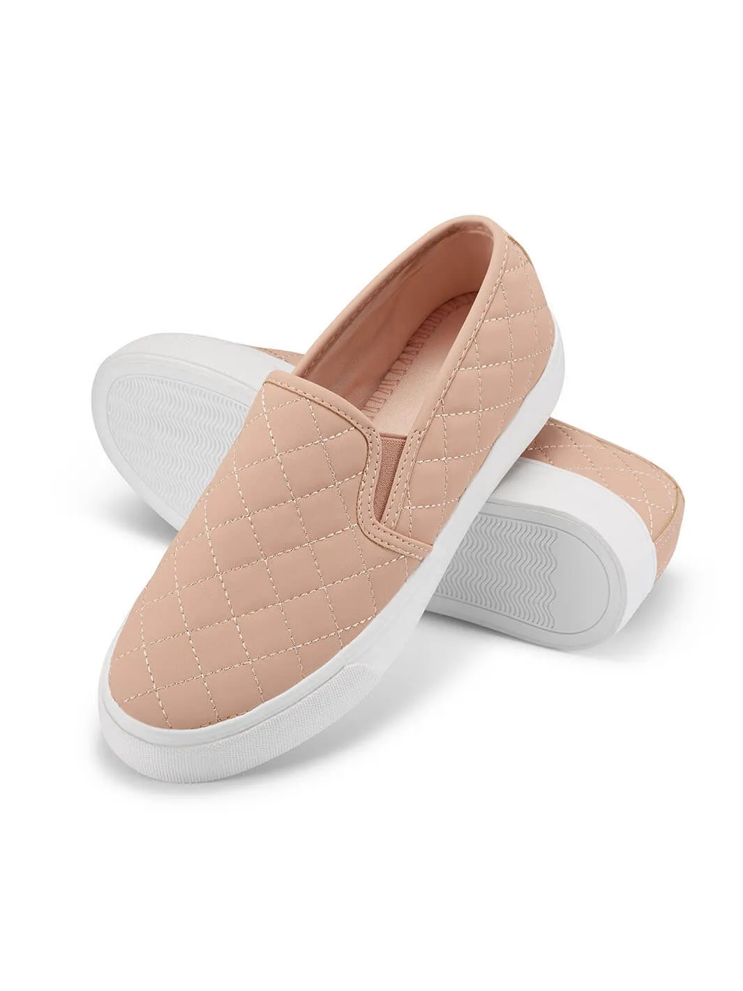 JENN ARDOR Women Diamond Slip-On Sneakers