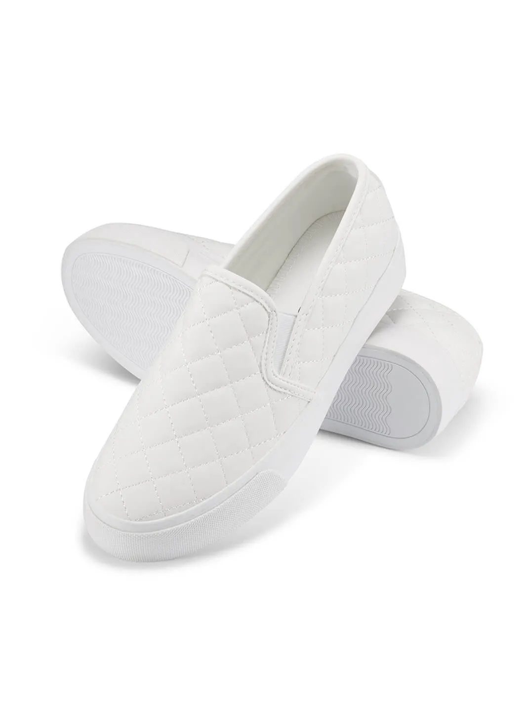 JENN ARDOR Women Diamond Slip-On Sneakers