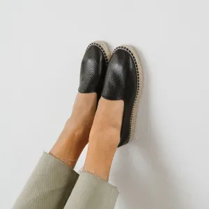 Jonak - Espadrilles Max Cuir Graine - Noir