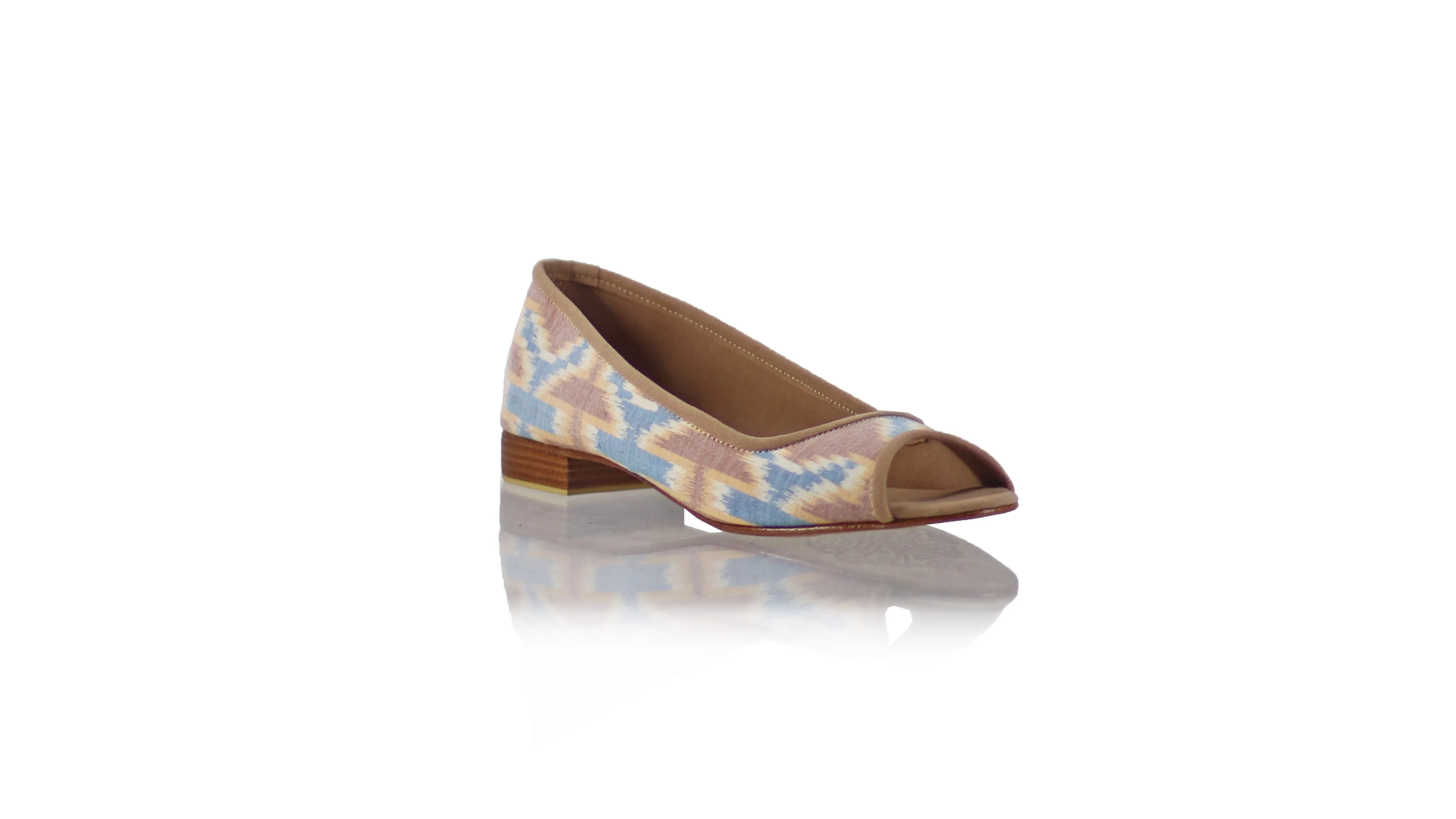 Kate Peeptoe 20mm Ballet - Mocca Blue Butterfly Endek