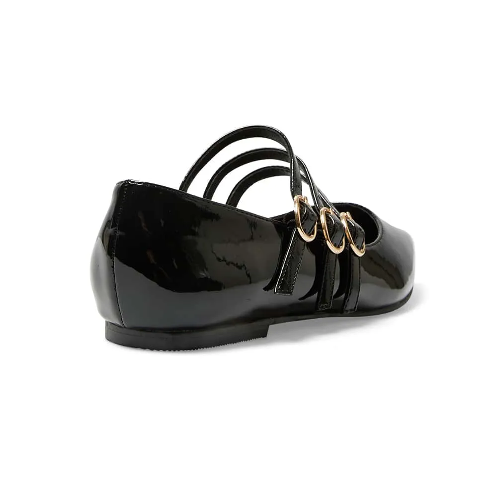 Kiara Flat in Black Patent