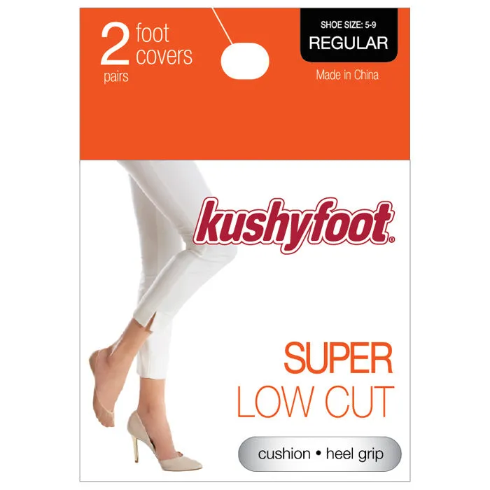 KUSHYFOOT - Super Ultra Low Cut Foot Covers Black & Nude - 2 Pairs