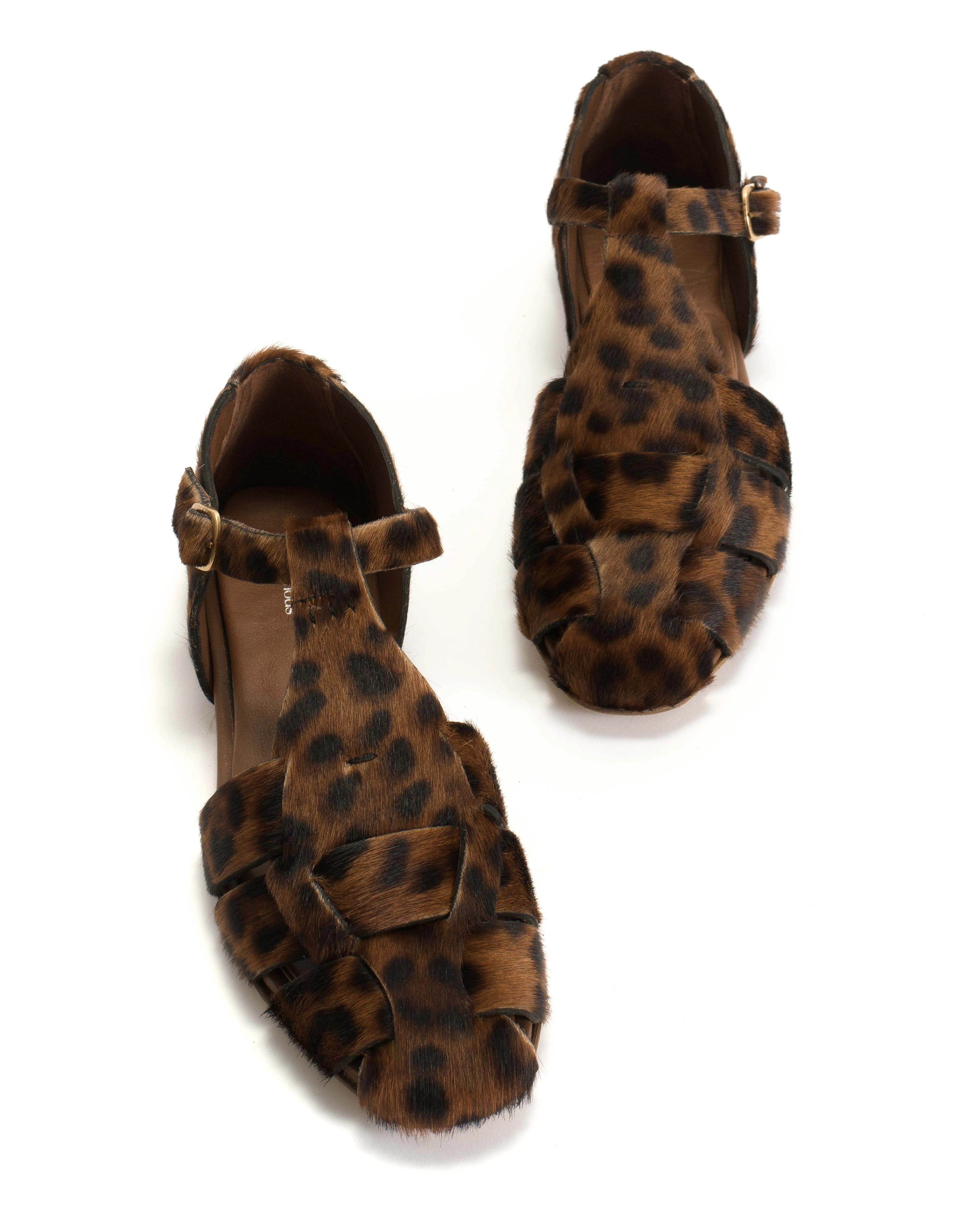 Lain flats Calf hair Leopard