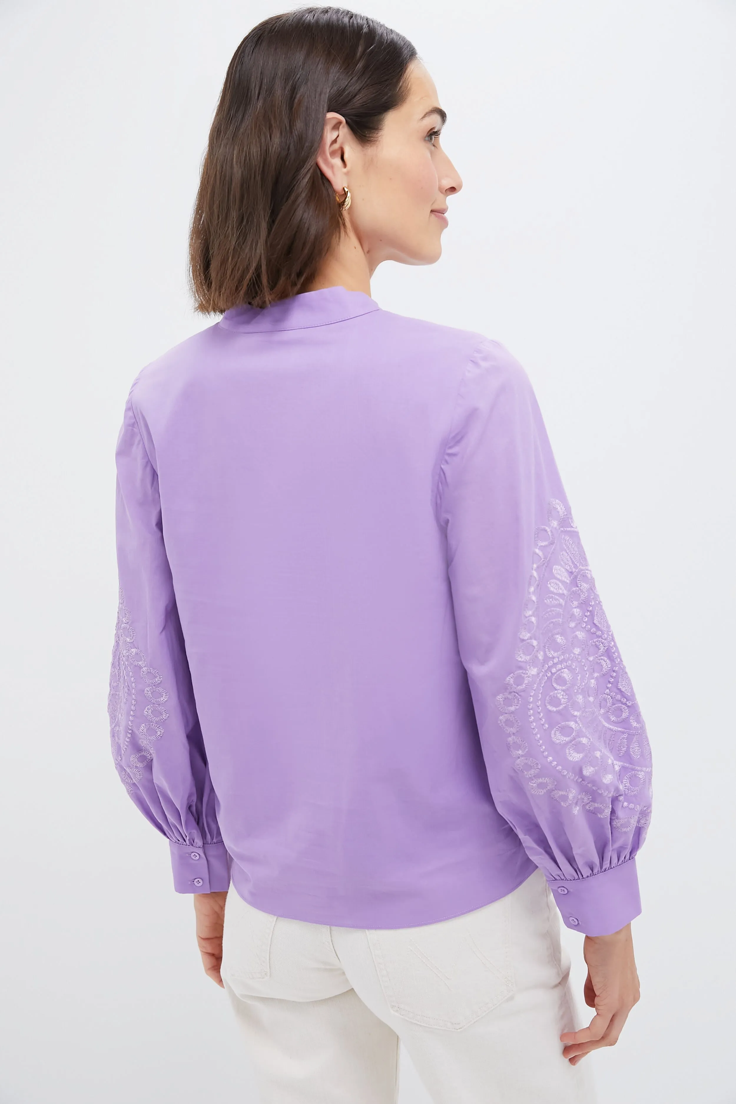 Lavender Embroidered Wisteria Blouse