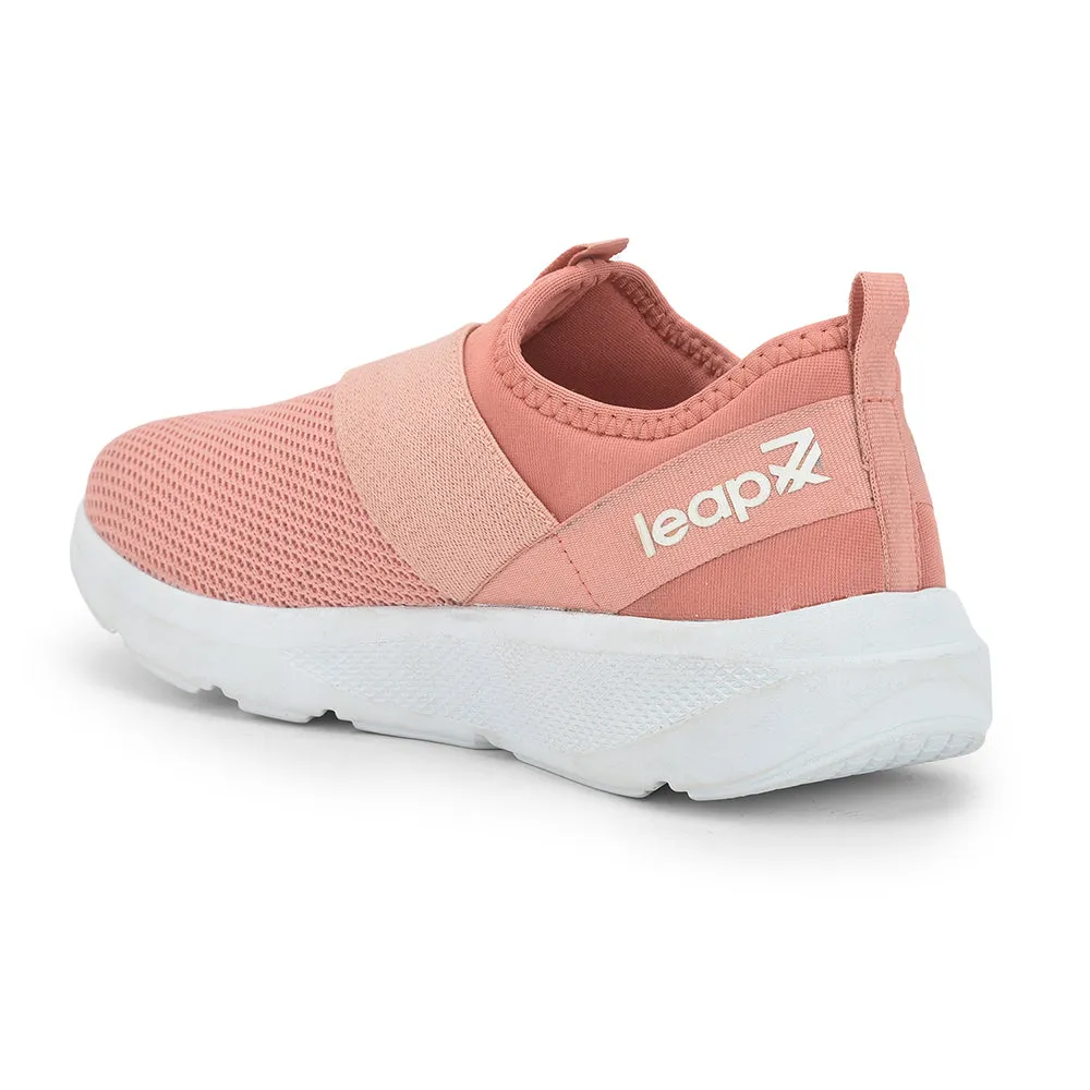 Leap7x Non Lacing Peach Casual Slip on Shoes For Women SKATERS-5 By Liberty