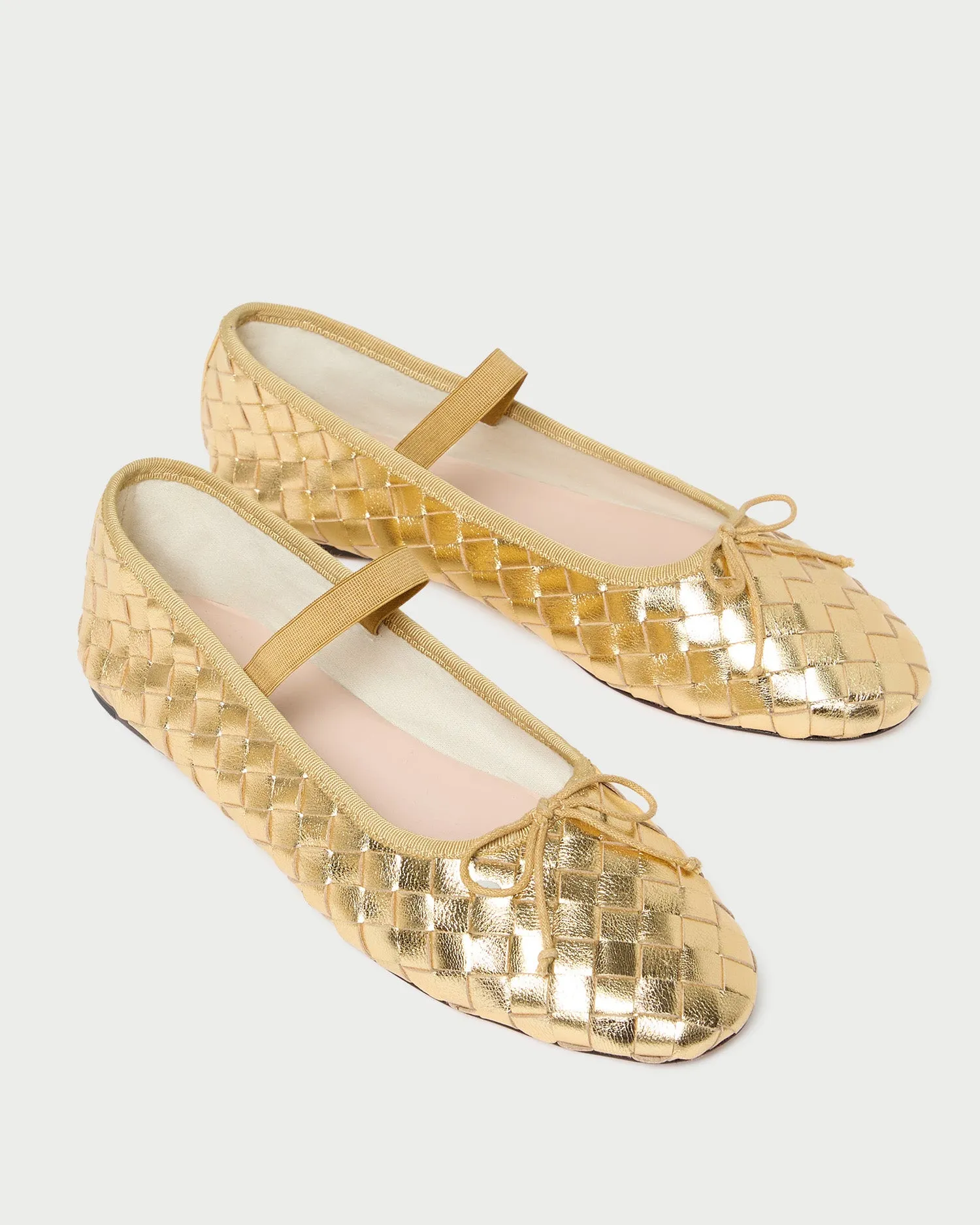 Leonie Gold Woven Ballet Flat