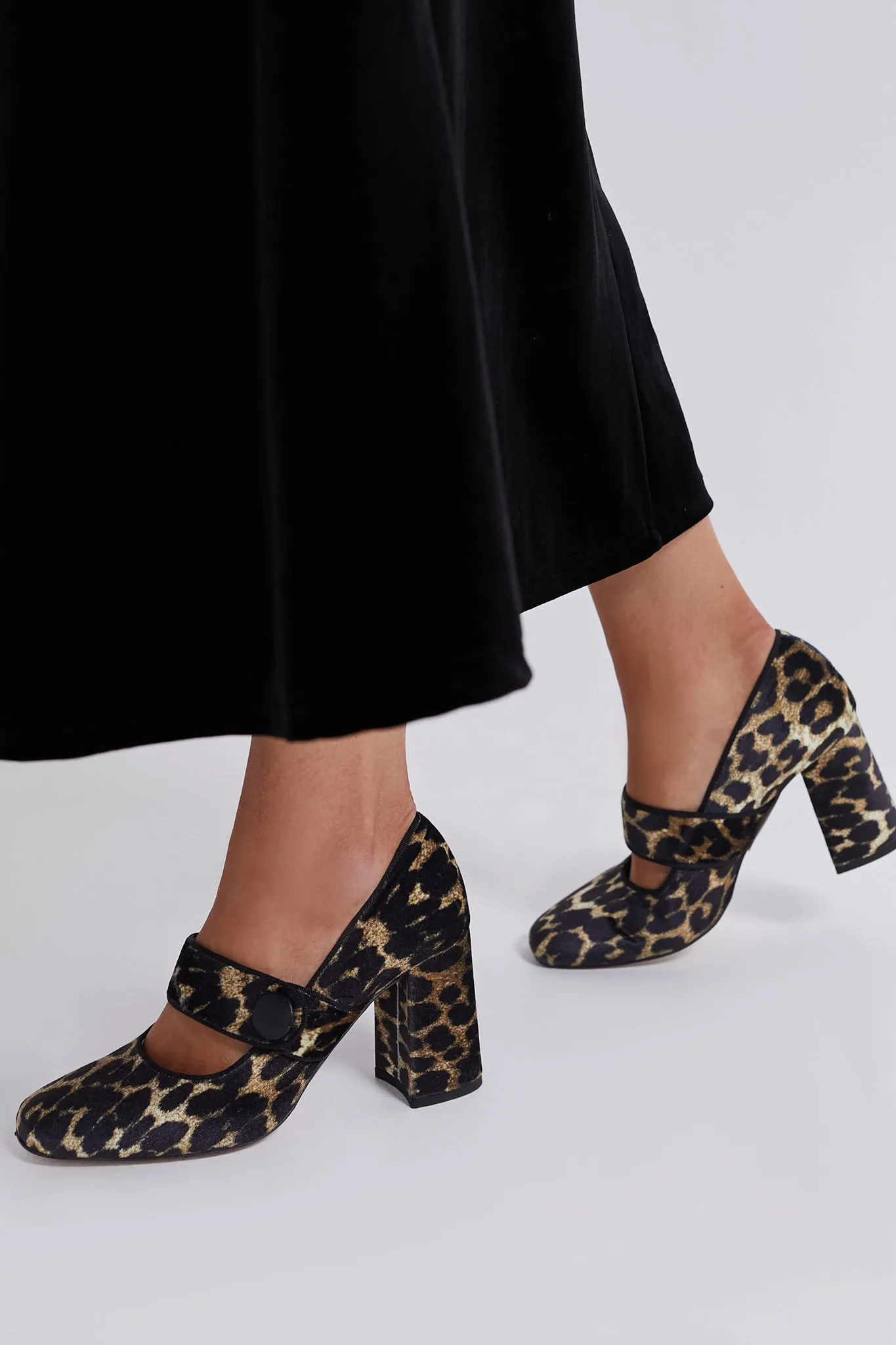 Leopard Velvet Ellie Heels