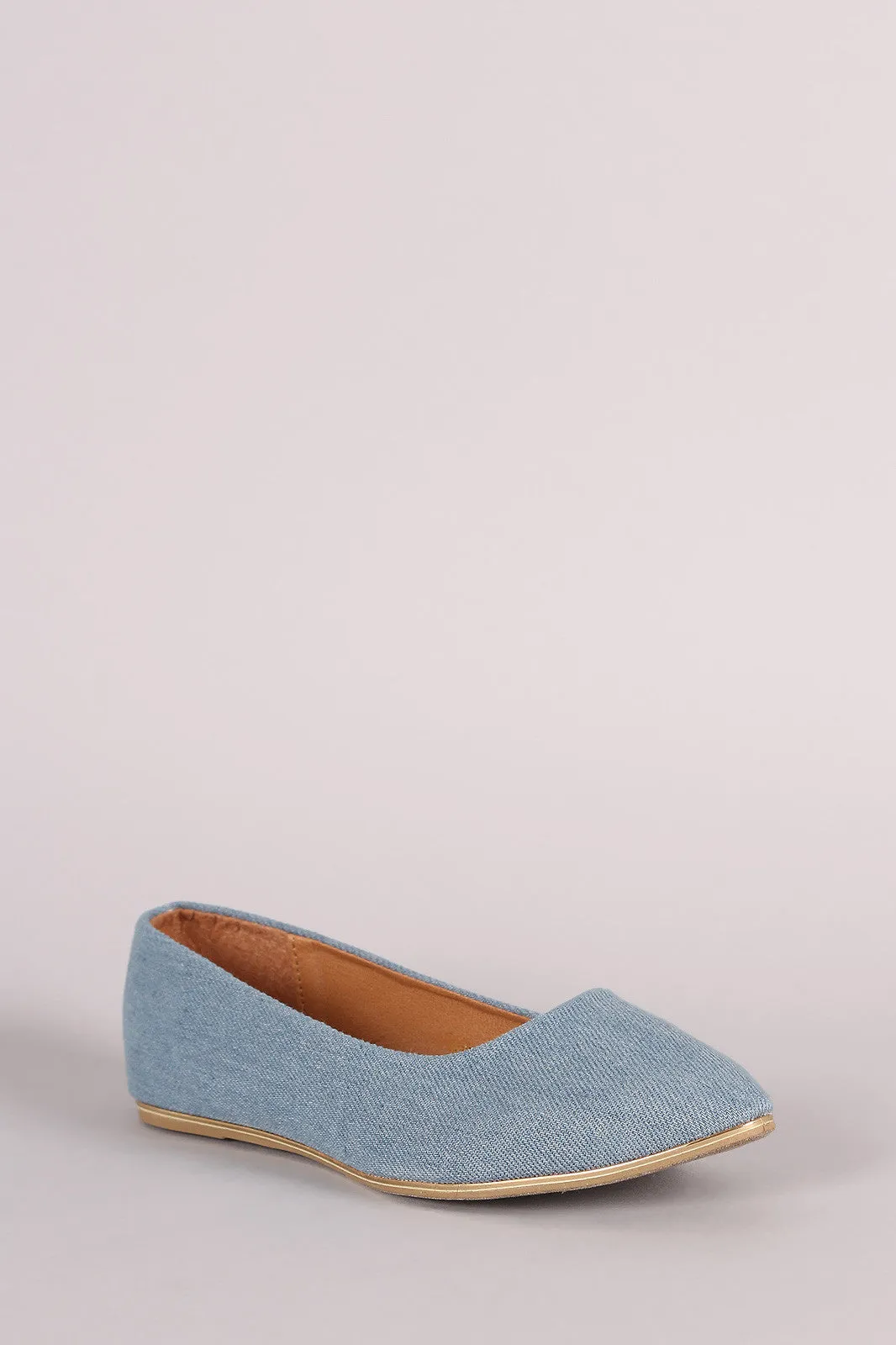 Liliana Denim Almond Toe Ballet Flat