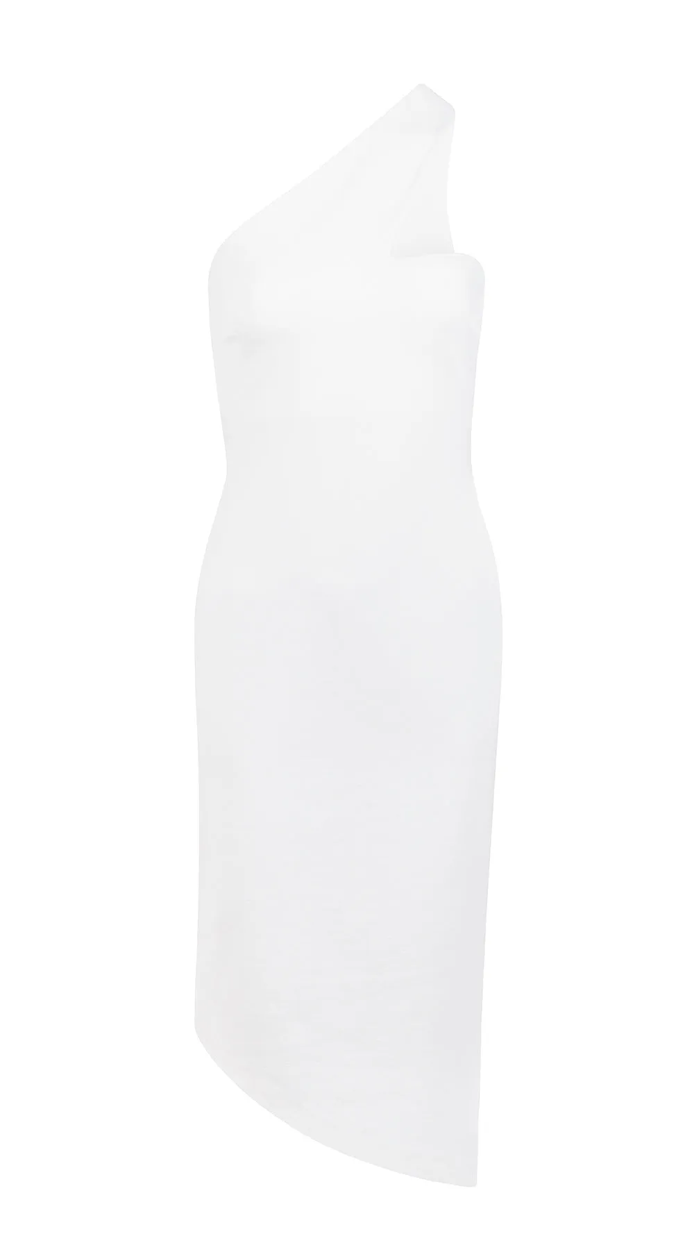 LINDA Asymmetric stretch knit midi dress