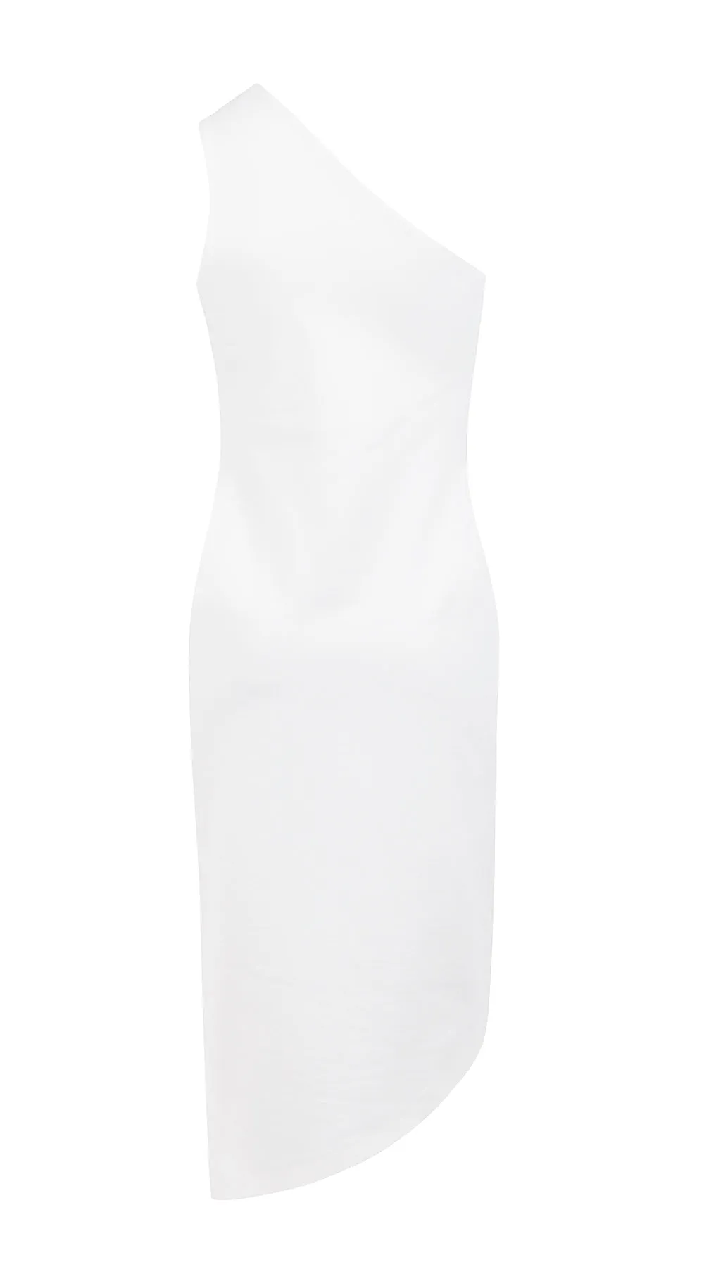 LINDA Asymmetric stretch knit midi dress