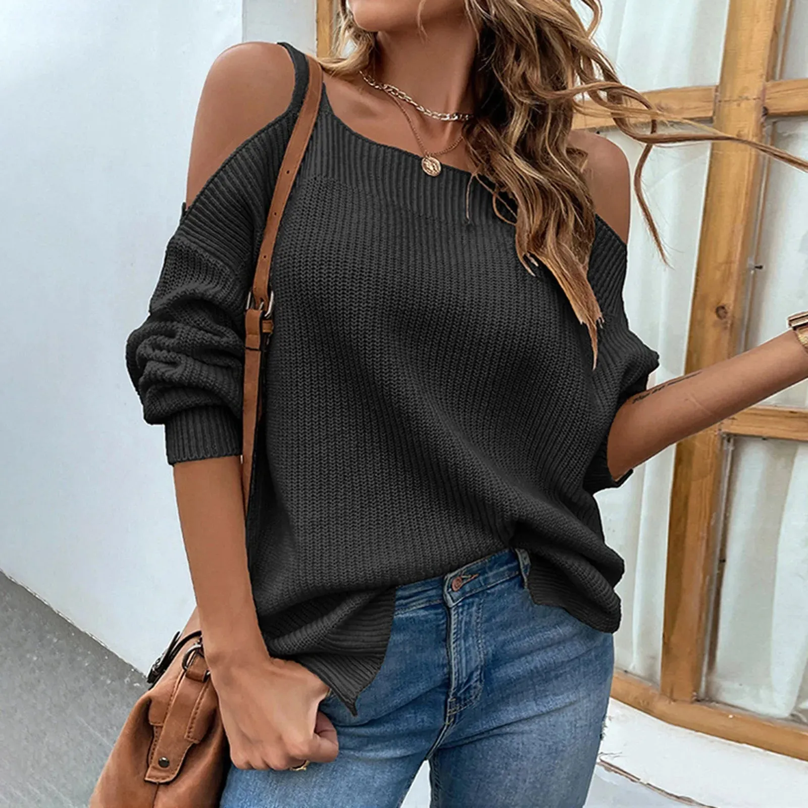 Long Sleeve Rib Knit Sweater