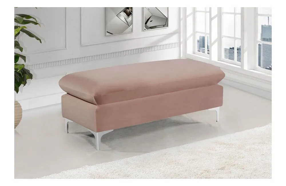 Lorinda Chrome Pink Ottoman