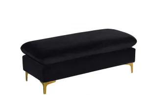 Lorinda Gold Black Ottoman