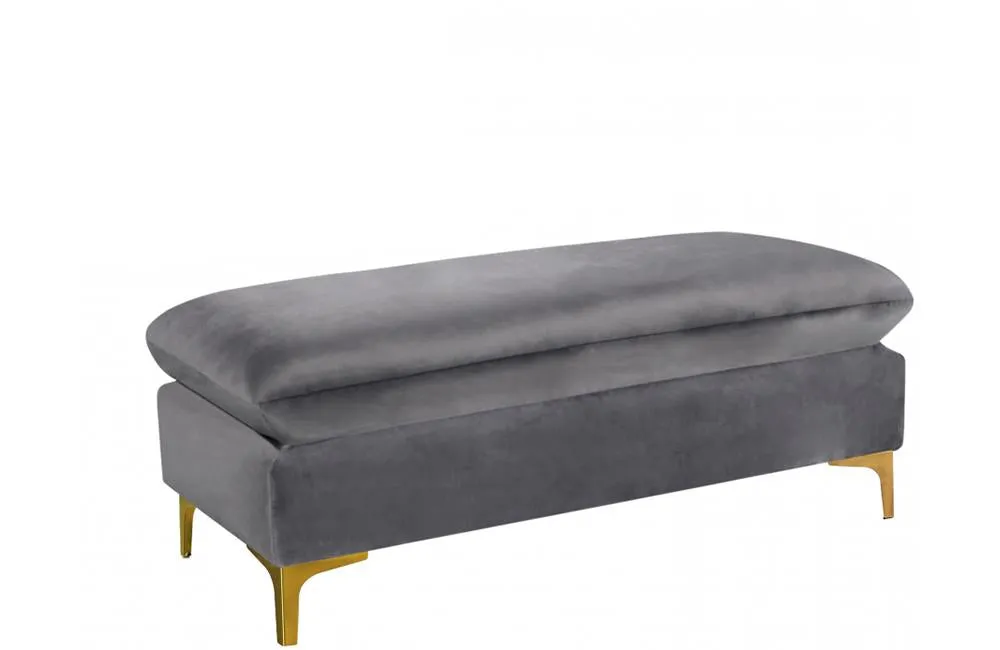 Lorinda Gold Grey Ottoman