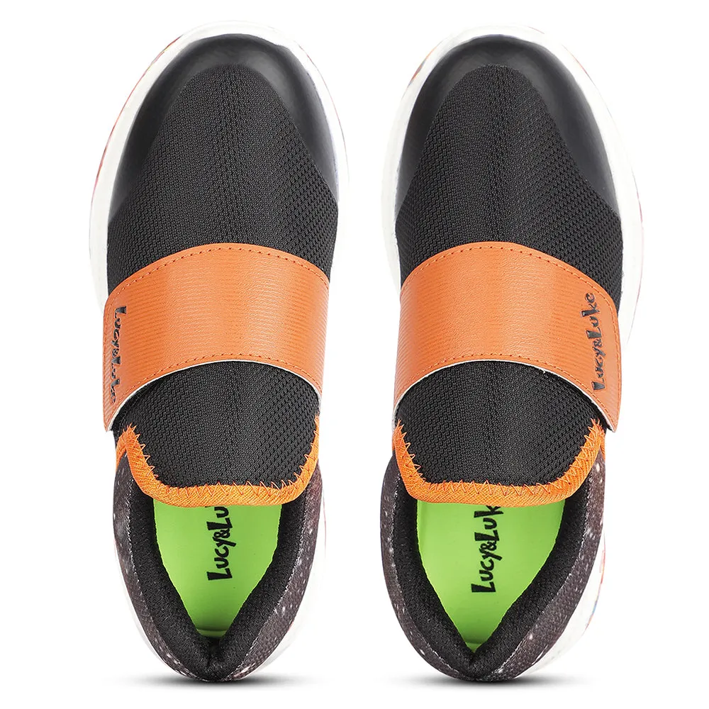 Lucy&Luke Sports Orange Non Lacing Walking Shoes For Kids JAMON-E By Liberty