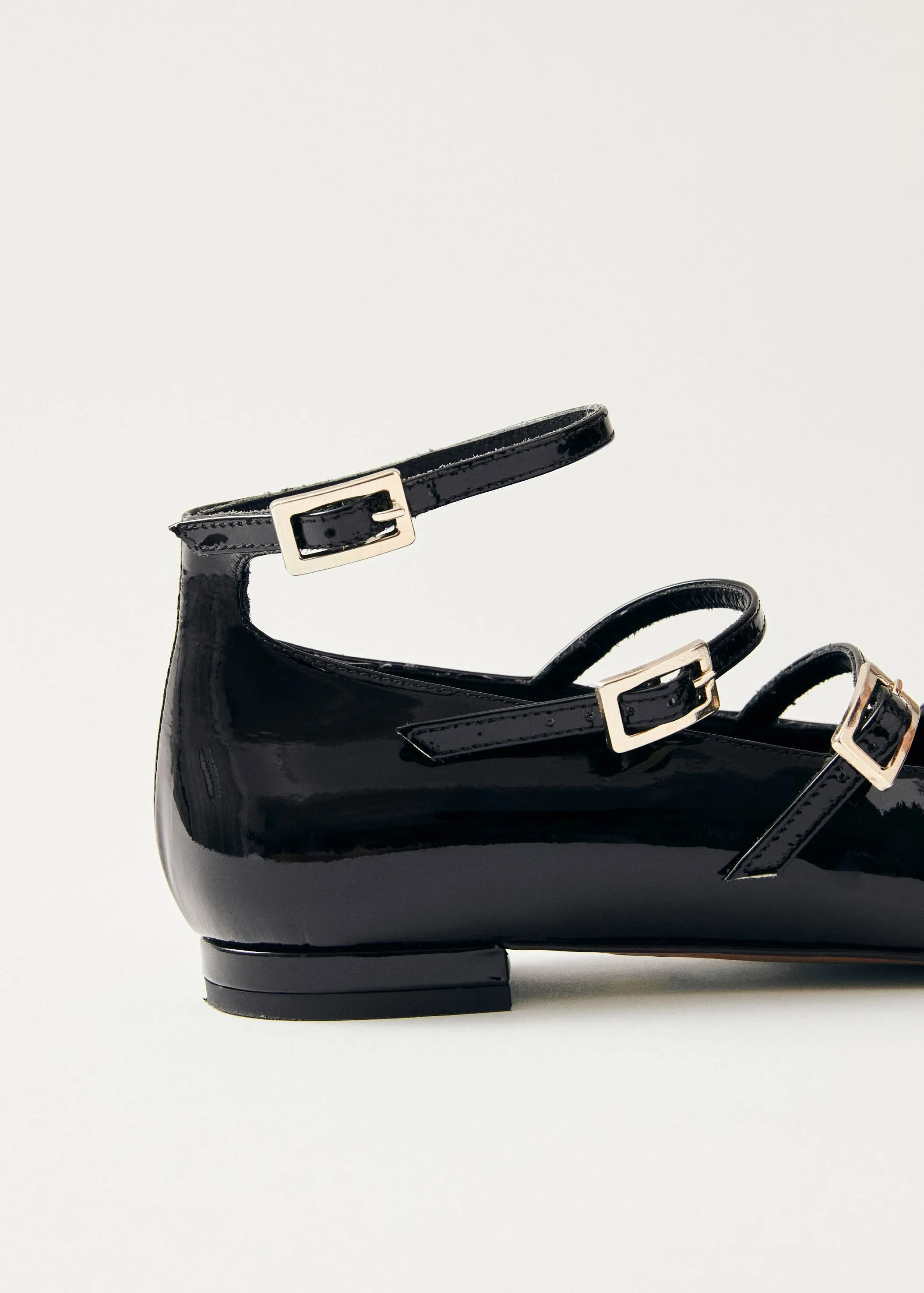 Luke Onix Black Leather Ballet Flats