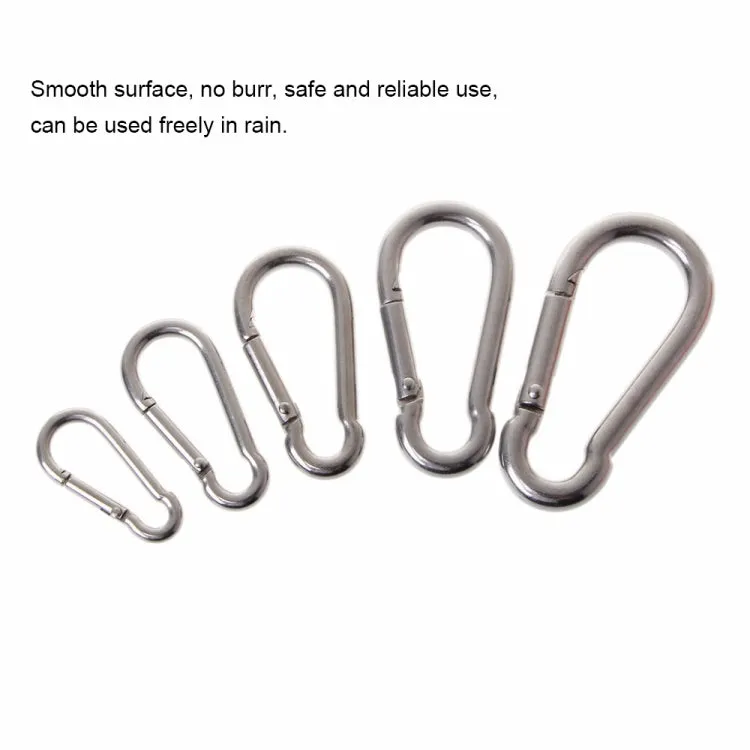 M8 Stainless Steel Carabiner Spring Hook Multi-tool Mountaineering Buckle Lock Camping Hook Rope, Inner Diameter: 7.82mm