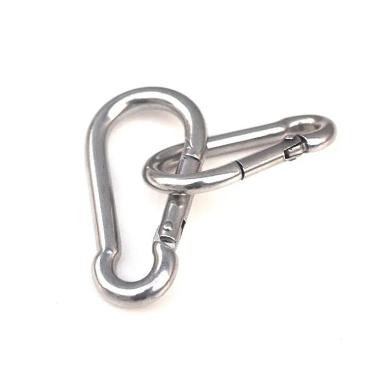 M8 Stainless Steel Carabiner Spring Hook Multi-tool Mountaineering Buckle Lock Camping Hook Rope, Inner Diameter: 7.82mm