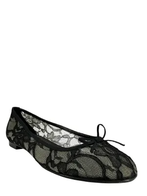 MANOLO BLAHNIK Lace Ballet Flats Size 10.5