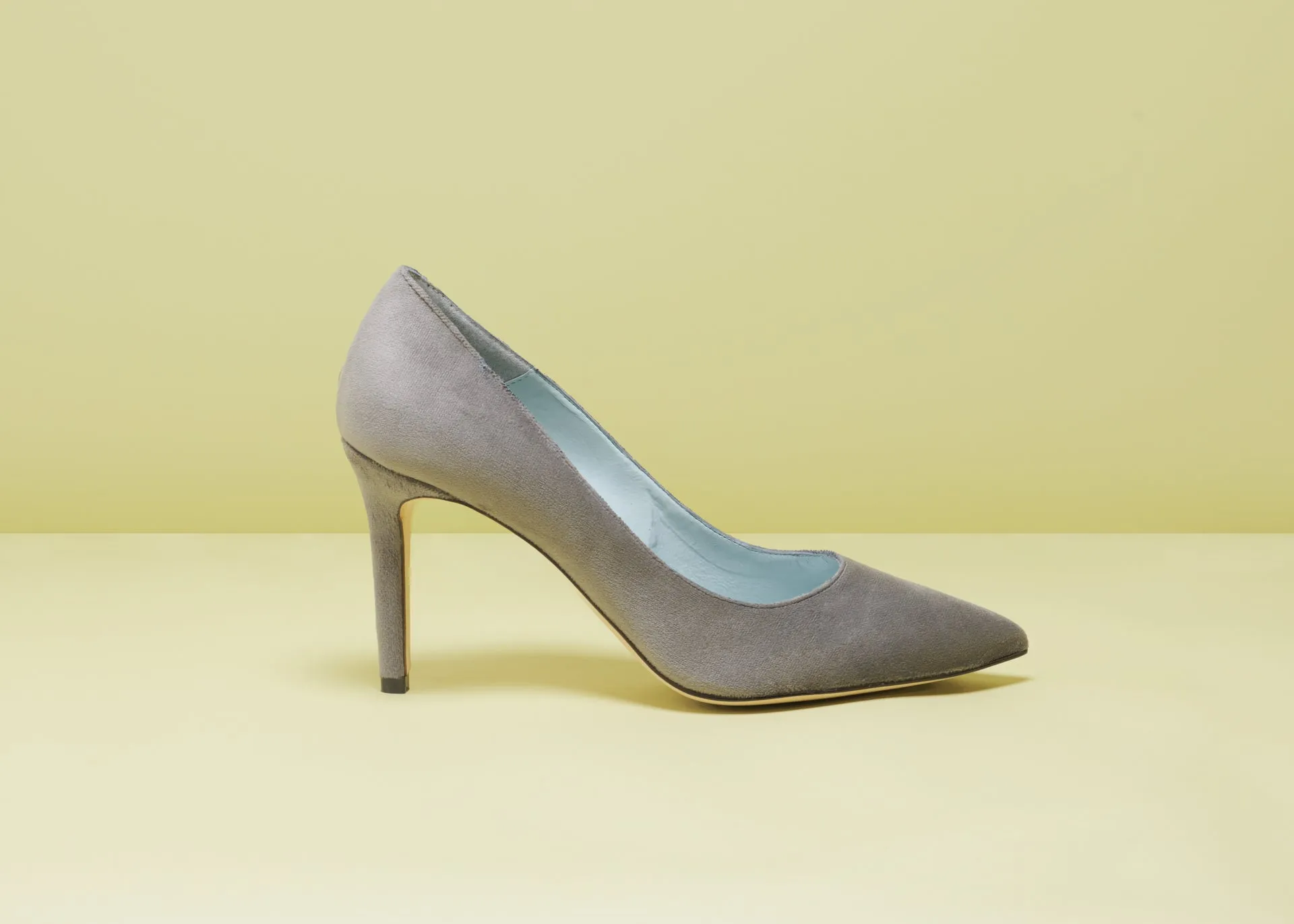 Mara Velvet Vegan Pointed Toe High Heel Pumps | Grey