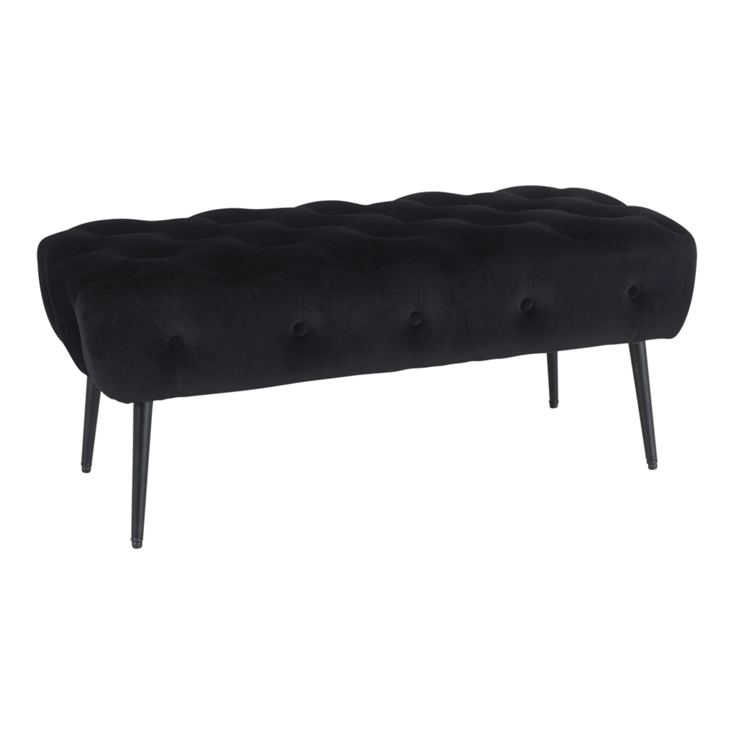 Maree Velvet Ottoman Black