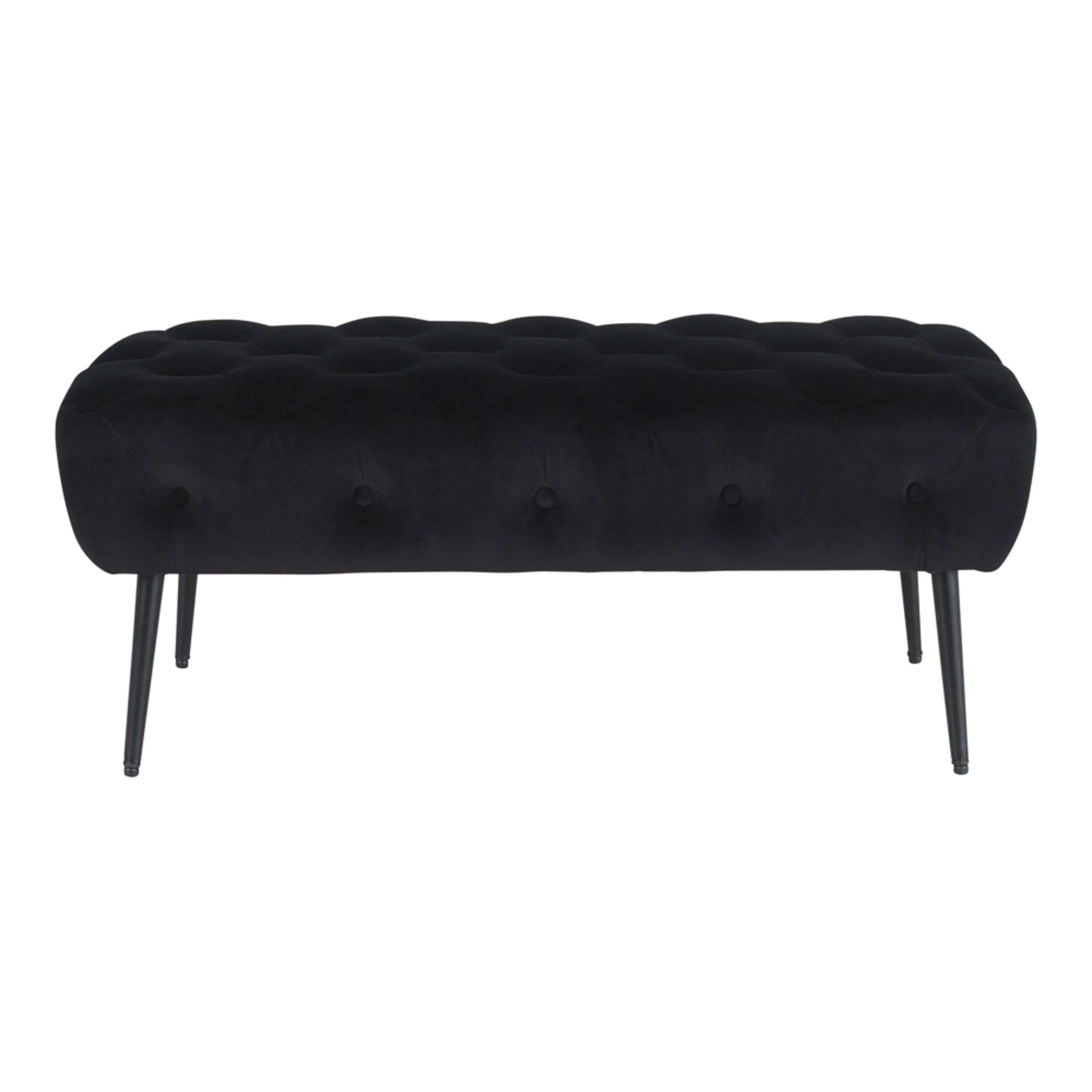 Maree Velvet Ottoman Black