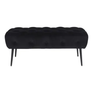 Maree Velvet Ottoman Black