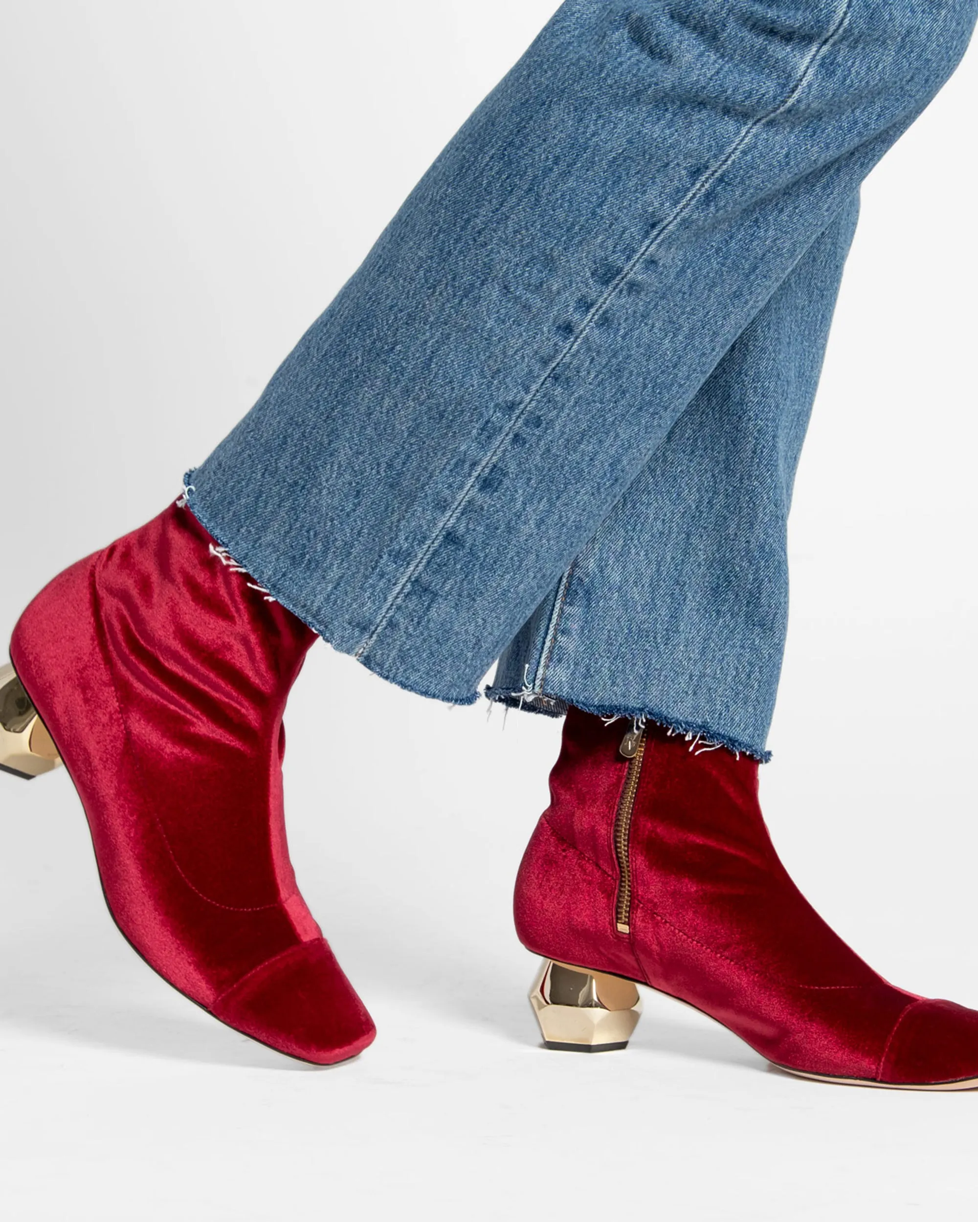 Marnie Boot Stretch Velvet Berry