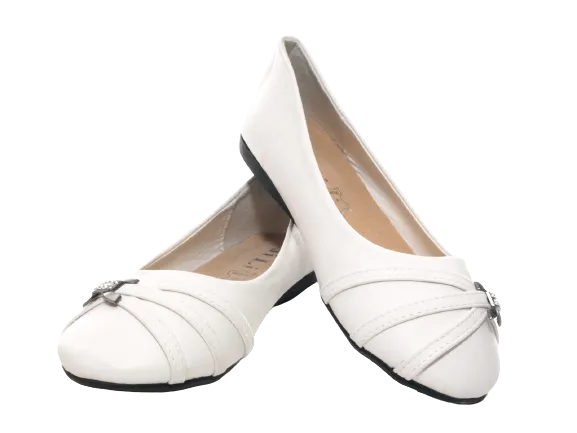 Mädchen Slipper Halbschuhe Ballerina Loafer Mokassins Slip On Flats Freizeit White # 564