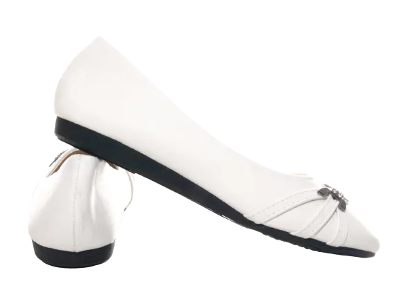 Mädchen Slipper Halbschuhe Ballerina Loafer Mokassins Slip On Flats Freizeit White # 564