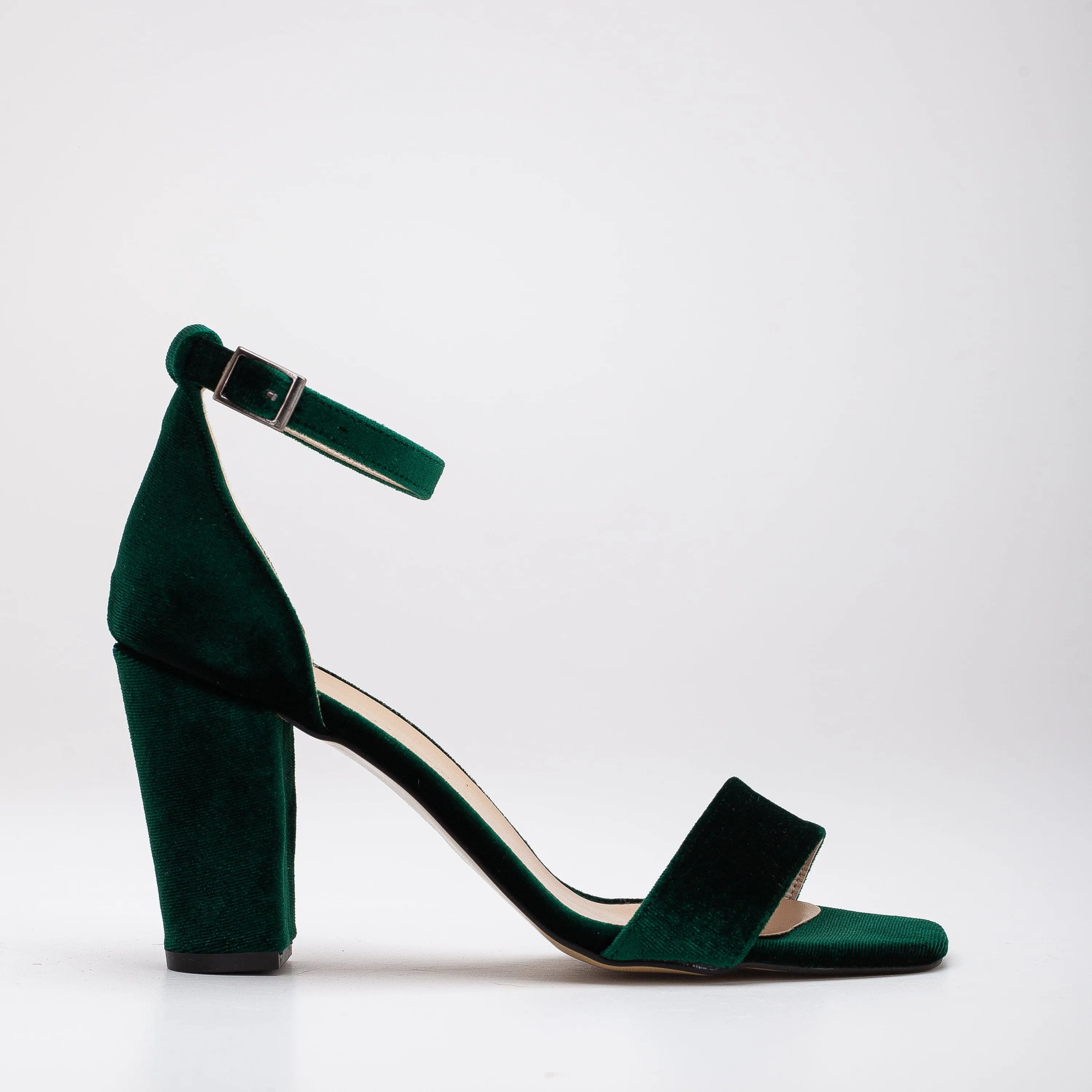 Melissa Vegan Velvet & Pearl Heeled Sandals | Green