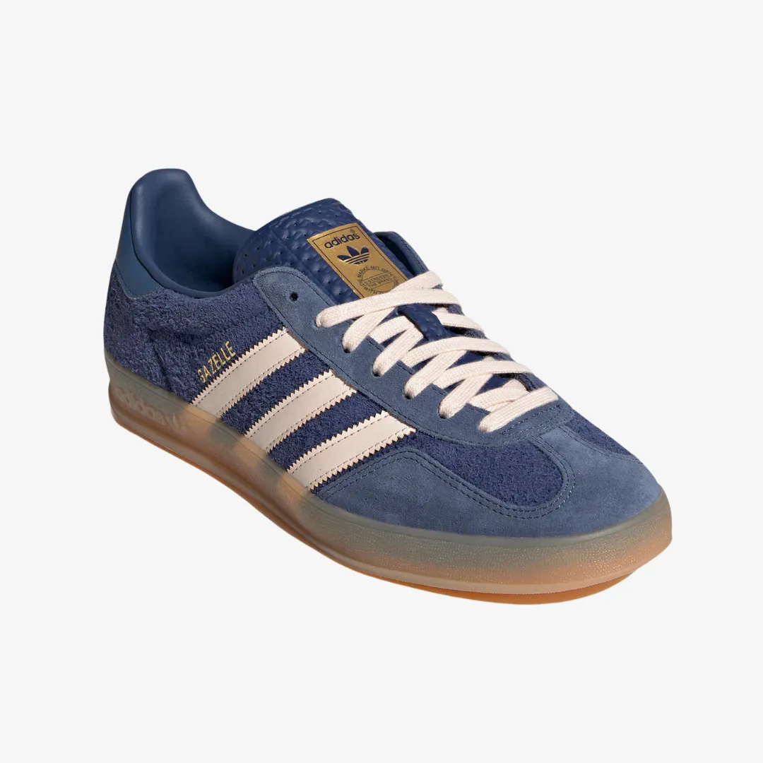 mens adidas gazelle indoor (dark blue/gum)