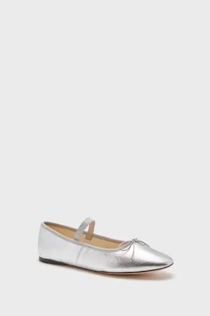 Metallic Silver Leonie Flats