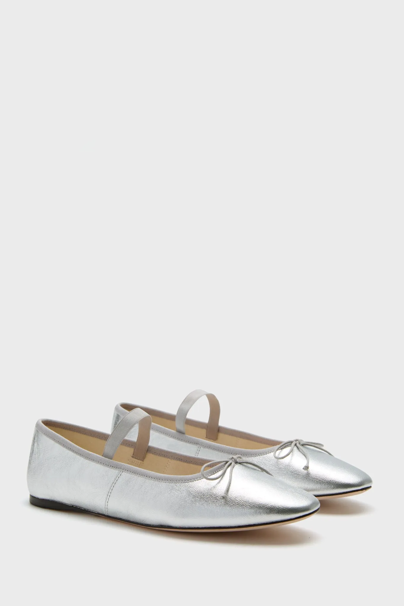 Metallic Silver Leonie Flats