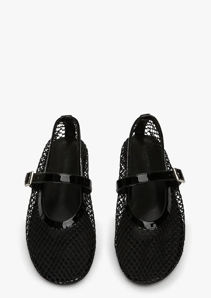 Mia Black Mesh/Patent