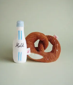 Milk bottle & Pretzel - plush toy set