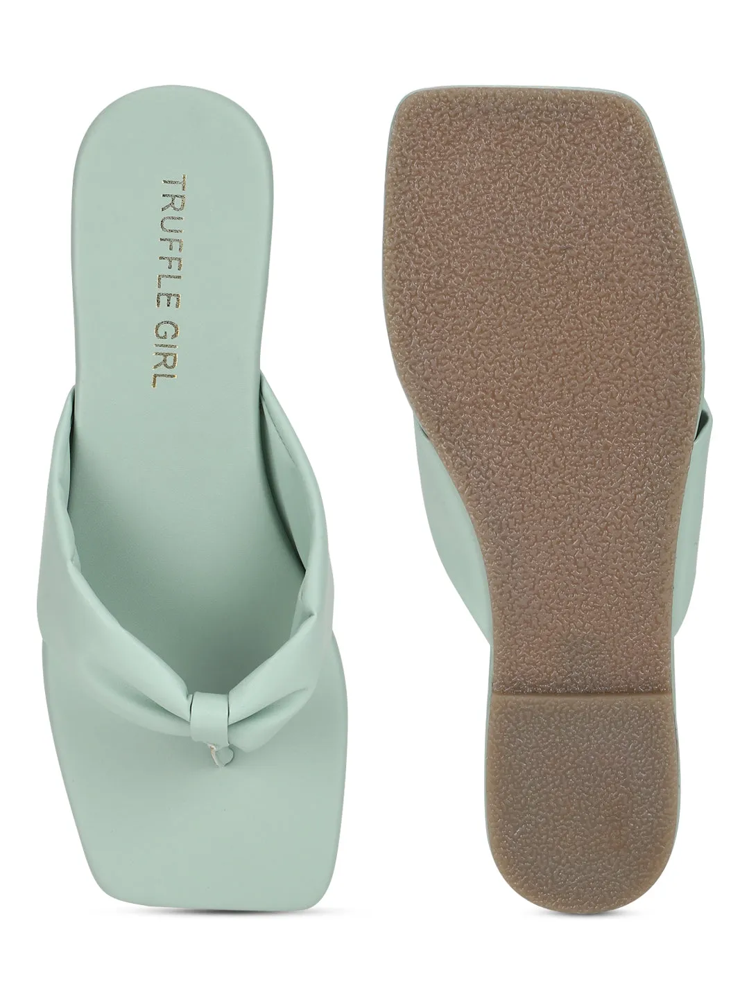 Mint Green PU Flip Flop Slippers (TC-ST-1216-MNT)