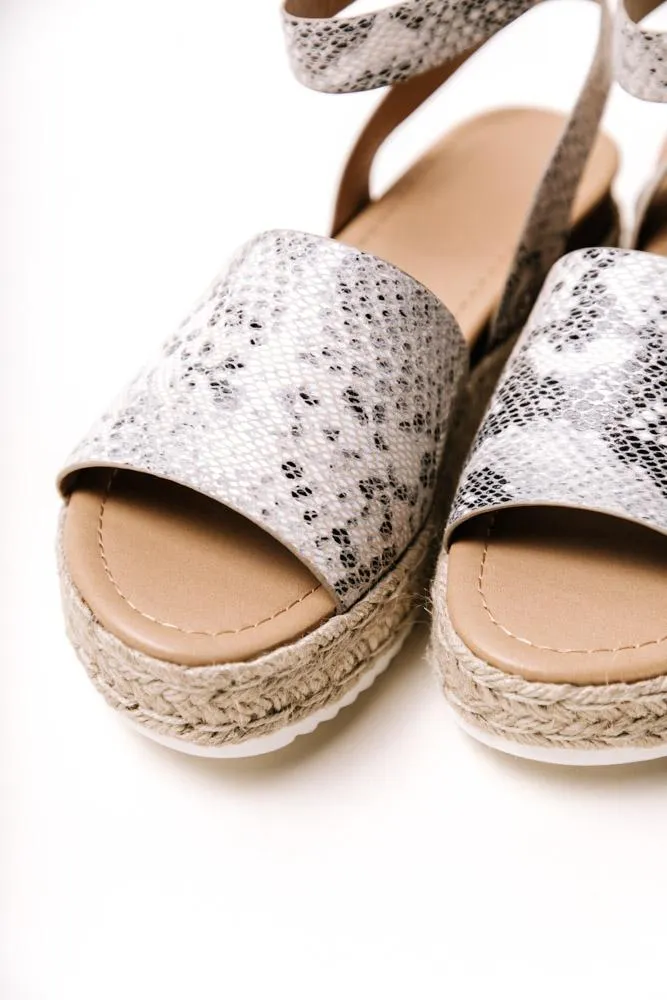 Miranda Espadrille Sandal in Snake Print - FINAL SALE