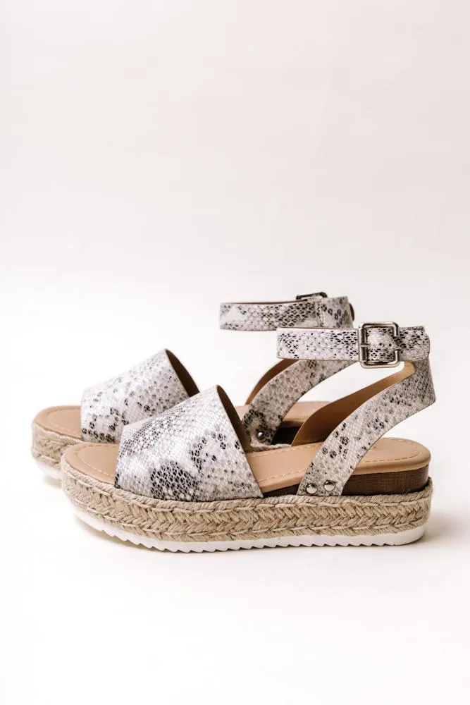 Miranda Espadrille Sandal in Snake Print - FINAL SALE